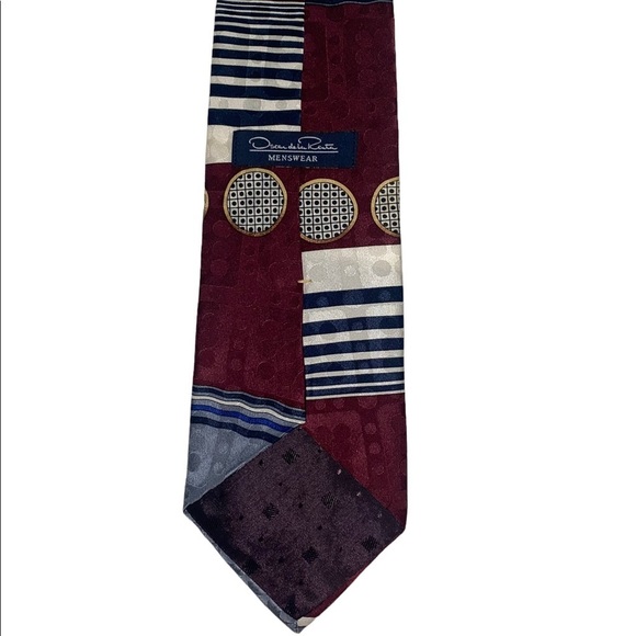 OSCAR De La Renta Mens Silk Geometric Tie - Picture 2 of 5